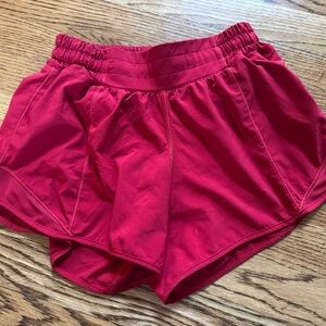 lululemon athletica Women's Bright Red hotty hot shorts Athletic Shorts size 4